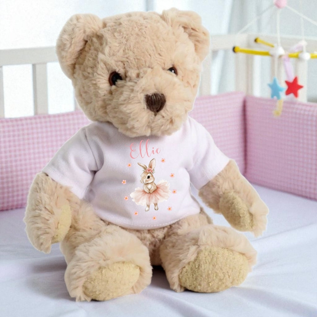 Personalised Ballet Bunny Baby Gift Hamper - Teddy & Vest | Gift Box Baby | Inspired Creative Gifts