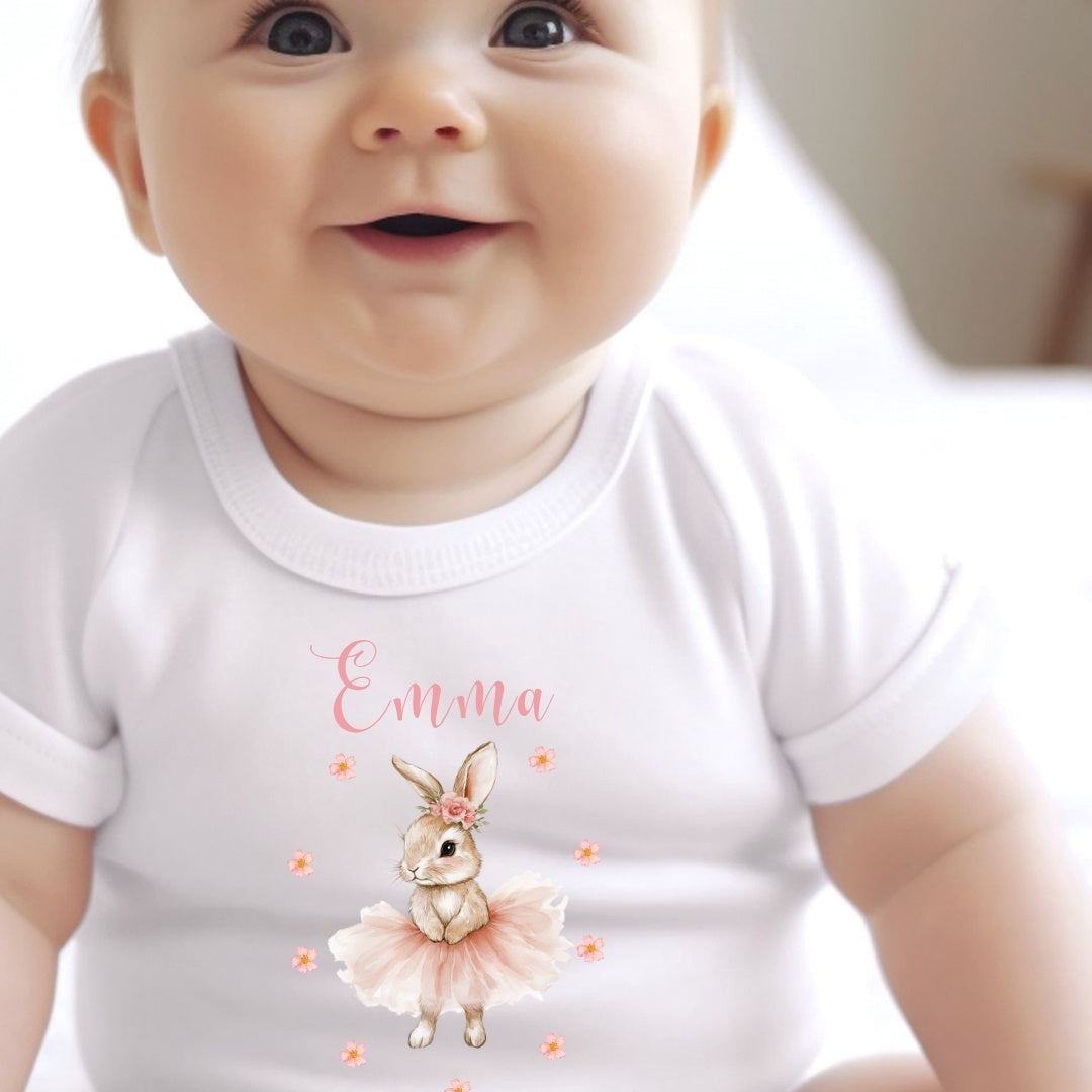 Personalised Ballet Bunny Baby Gift Hamper - Teddy & Vest | Gift Box Baby | Inspired Creative Gifts