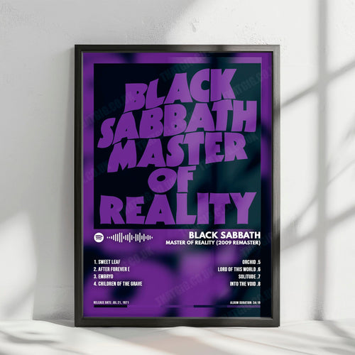 Black Sabbath "Master of Reality" Album Cover Poster - with Complete Tracklist | Album Cover | Inspired Creative Gifts