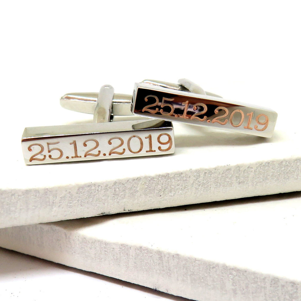 Personalised Clarendon Bar Cufflinks - Wedding