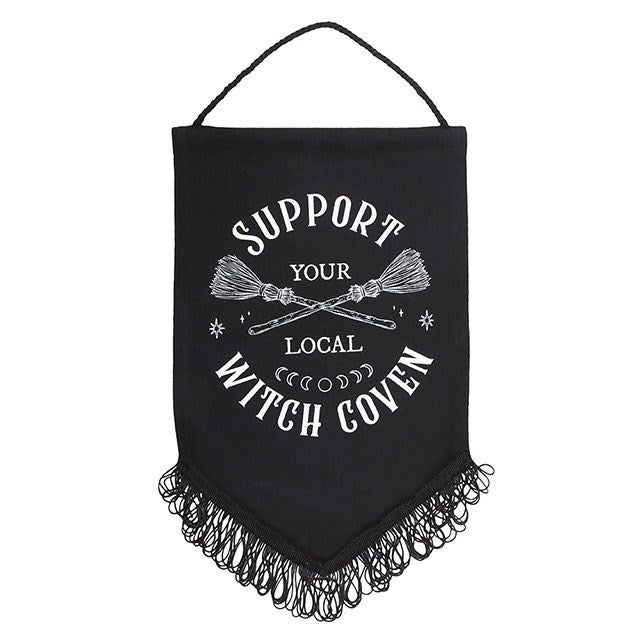Support Your Local Witch Coven Hanging Fabric Banner - Hanging Decorations - Inspired Creative Gifts