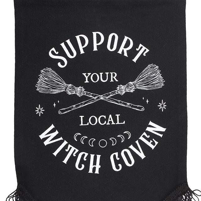 Support Your Local Witch Coven Hanging Fabric Banner - Hanging Decorations - Inspired Creative Gifts