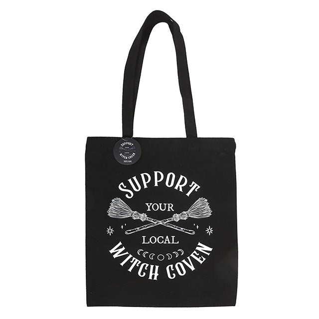 Support Your Local Witch Coven Polycotton Tote Bag - Tote Bag - Inspired Creative Gifts