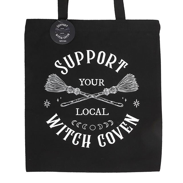 Support Your Local Witch Coven Polycotton Tote Bag - Tote Bag - Inspired Creative Gifts