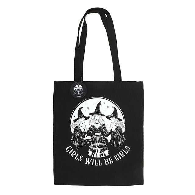 Girls Will Be Girls Witchy Polycotton Tote Bag - Tote Bag - Inspired Creative Gifts