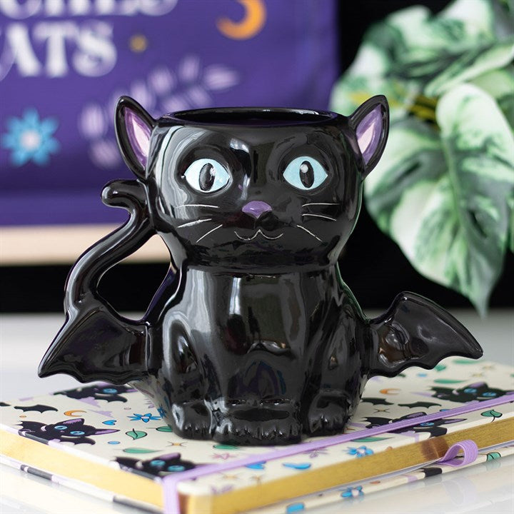 Cute and Creepy Bat Cat Mug - Mugs - Inspired Creative Gifts