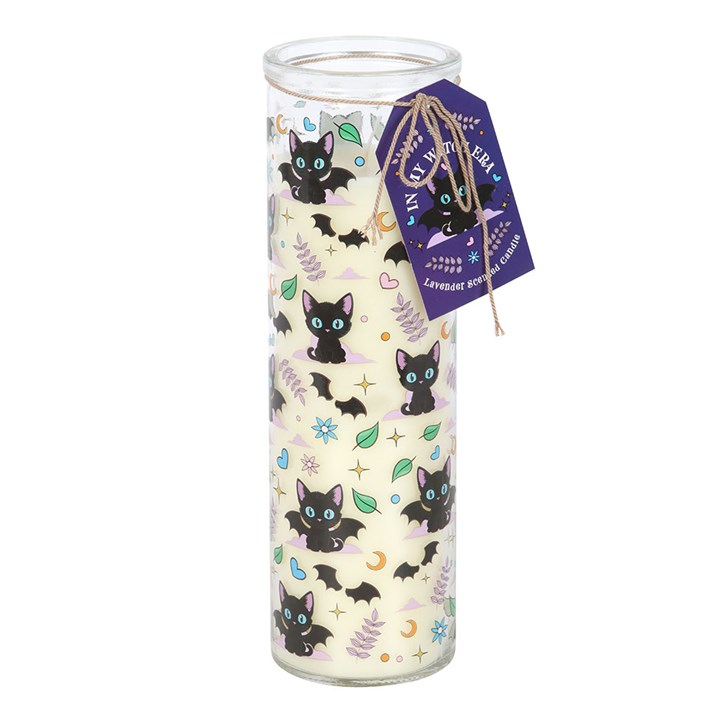 Cute and Creepy Cat Print Lavender Tube Candle - Candles - Inspired Creative Gifts