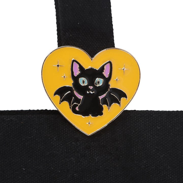In My Witch Era Bat Cat Polycotton Tote Bag with Enamel Pin - Bags & Purses - Inspired Creative Gifts