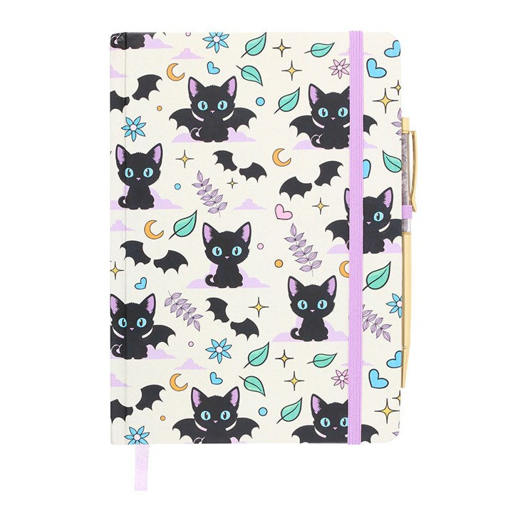 Cute and Creepy Print A5 Notebook with Amethyst Pen - Stationary - Inspired Creative Gifts