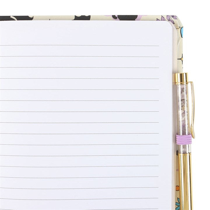 Cute and Creepy Print A5 Notebook with Amethyst Pen - Stationary - Inspired Creative Gifts
