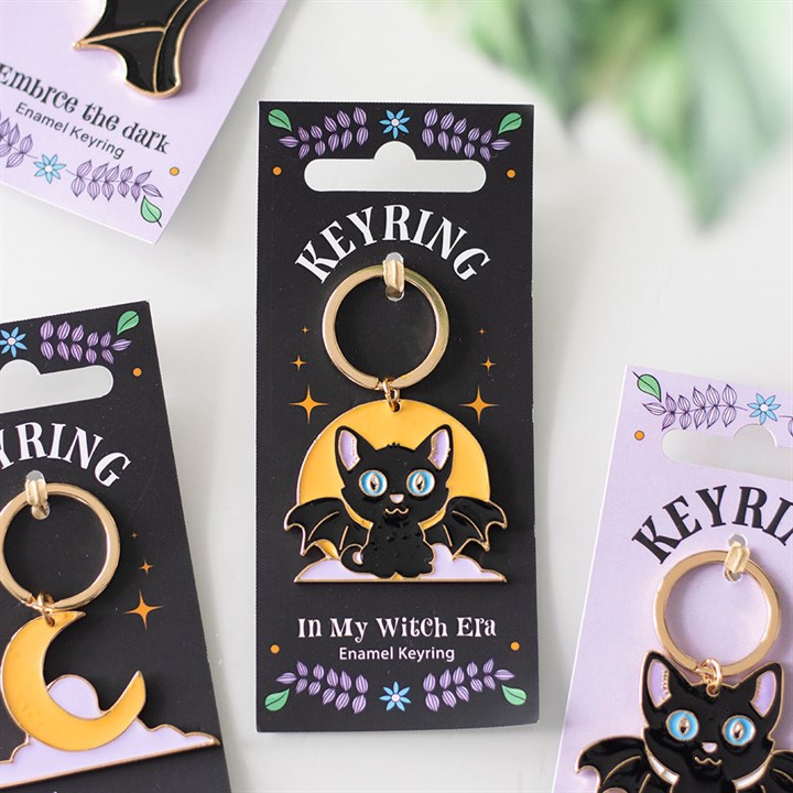 In My Witch Era Cat and Moon Enamel Keyring - Keyrings - Inspired Creative Gifts