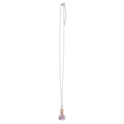 Calming Amethyst Crystal Chip Potion Bottle Necklace - Inspired Creative Gifts