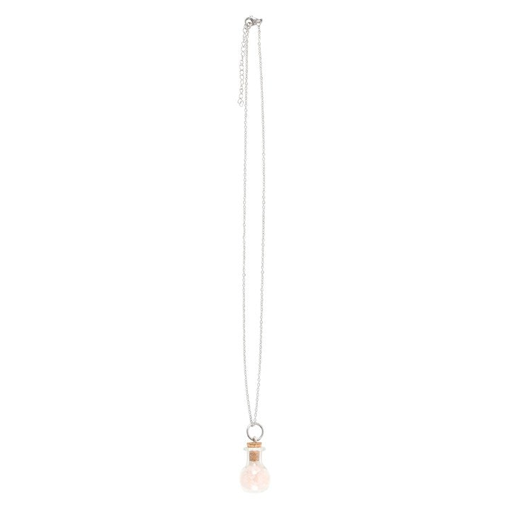 Love Rose Quartz Crystal Chip Potion Bottle Necklace - Jewellery - Inspired Creative Gifts