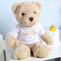 Personalised Luxury Teddy Bear with Cream Welcome to the World T-Shirt | Baby Gifts