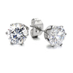 50th Birthday Cubic Zirconia Silver Earrings, Gold Balloons Gift Card