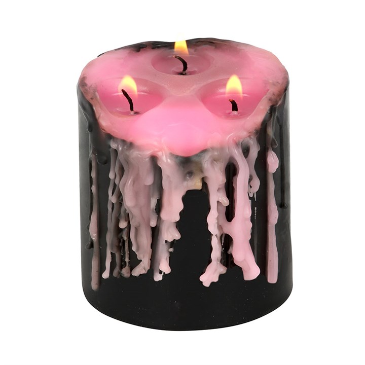 Small Pink Vampire Tears Pillar Candle - Candles - Inspired Creative Gifts