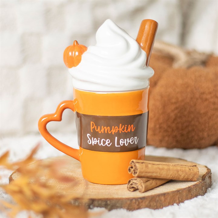 Pumpkin Spice Latte Shaped Lidded Mug - Mugs - Inspired Creative Gifts