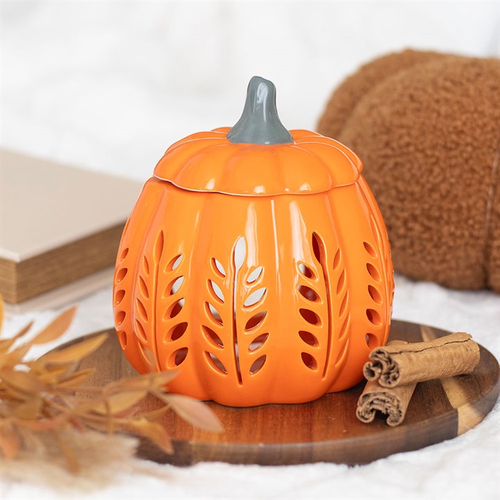 Orange Leaf Cut Out Pumpkin Oil Burner and Wax Warmer - Oil Burner - Inspired Creative Gifts