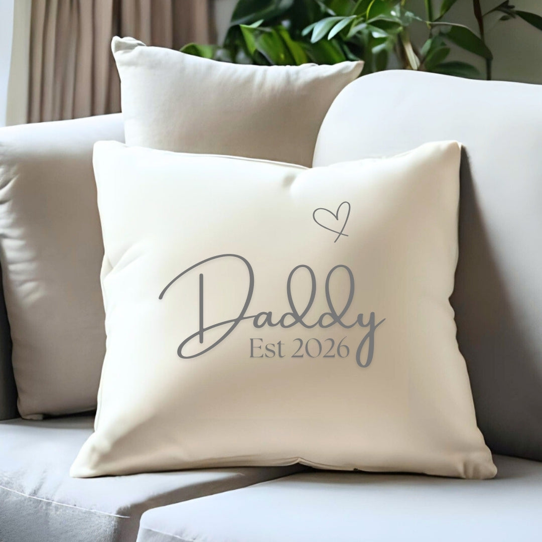 Daddy Est. 2026 Cushion | New Baby Gift
