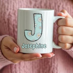 Personalised Daisy Flowers Initial & Name Mug Gift | Ceramics | Inspired Creative Gifts