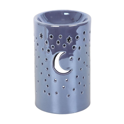 Iridescent Purple Moon Pillar Oil Burner and Wax Warmer | Inspired Creative Gifts