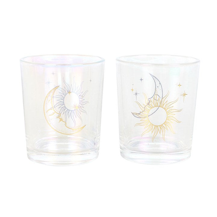 Iridescent Sun and Moon Votive Candle Holders - Candle Holders - Inspired Creative Gifts