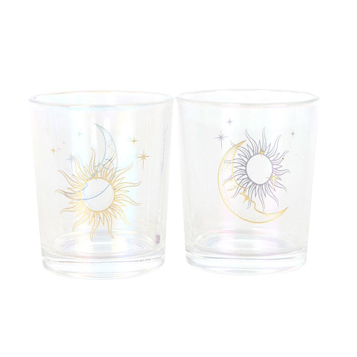 Iridescent Sun and Moon Votive Candle Holders - Candle Holders - Inspired Creative Gifts