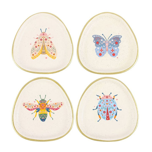 Set of 4 Floral Bug Trinket Dishes - Inspired Creative Gifts