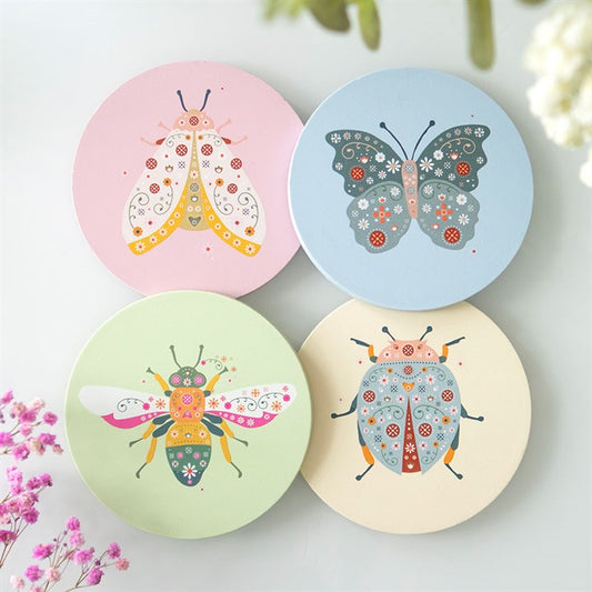 Floral Bug Coaster Set - Inspired Creative Gifts