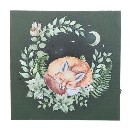 Sleeping Fox Light Up Canvas Plaque - Inspired Creative Gifts