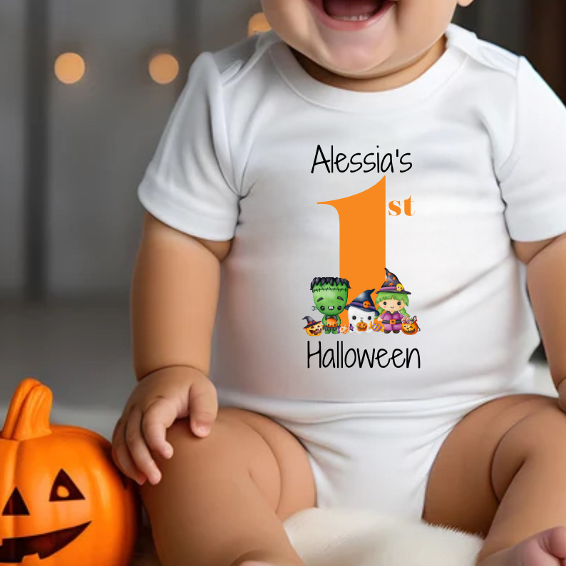 Personalised 1st Halloween Babygrow | Baby Gifts | Father's Day Gift