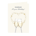 Personalised Gold Champagne Flutes Card | Greeting Cards