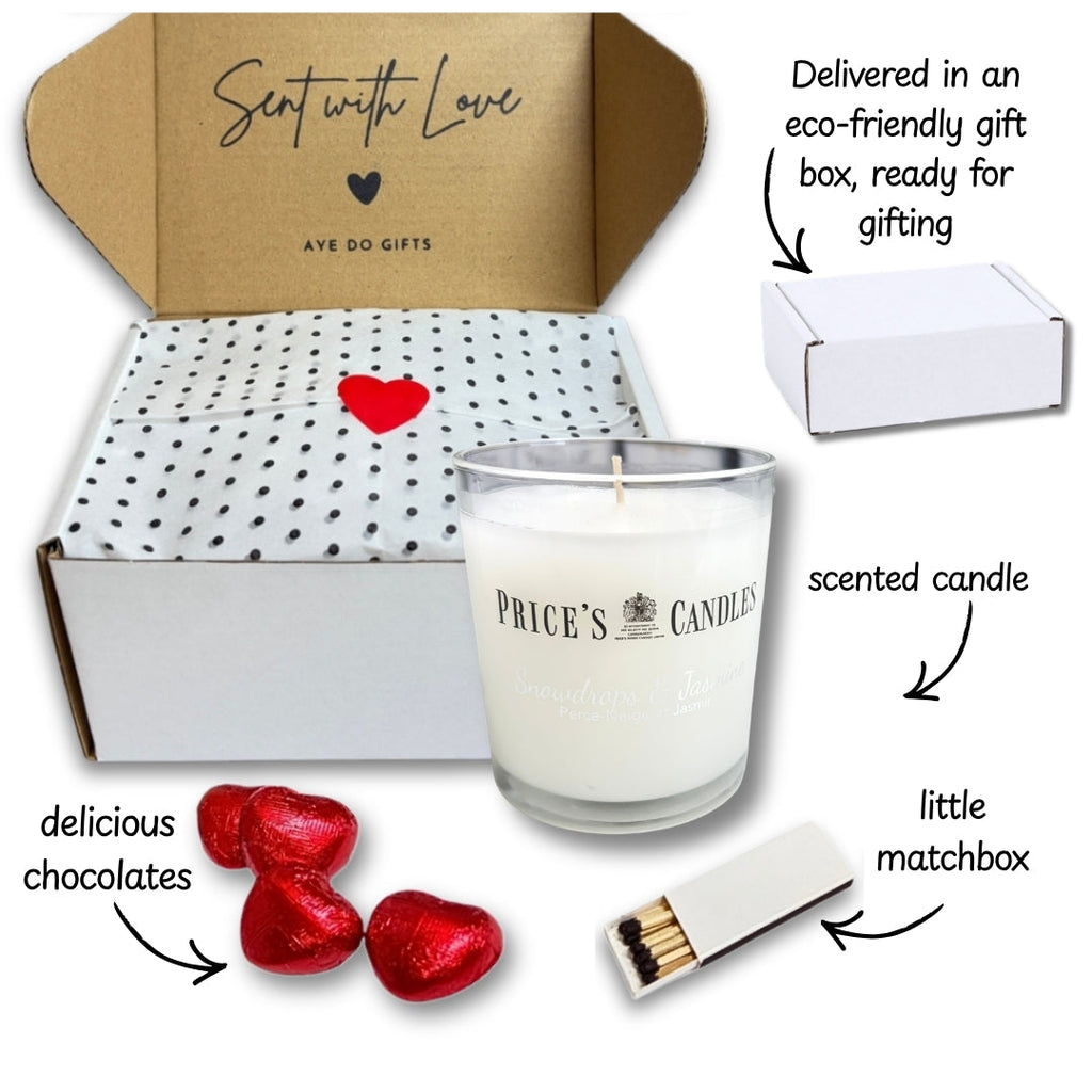 Red Ribbon Candle Gift Set for Her