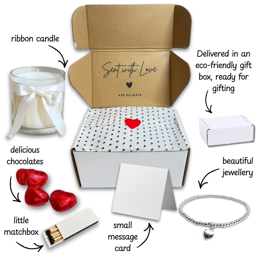 Small Merry Christmas Star Gift Hamper | Earrings, Chocolates & Candle