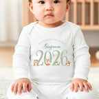 Personalised Woodland Animals 2026 Baby Grow, Vest or Bib with Name | Baby Gifts | Inspired Creative Gifts