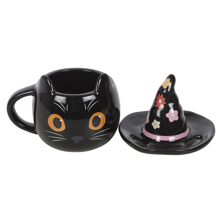 Groovy Witch Cat Lidded Mug - Mugs - Inspired Creative Gifts