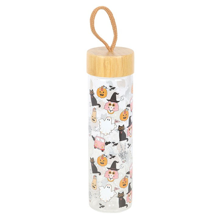 Groovy Ghost Print Glass Water Bottle - Glasses & Barware - Inspired Creative Gifts
