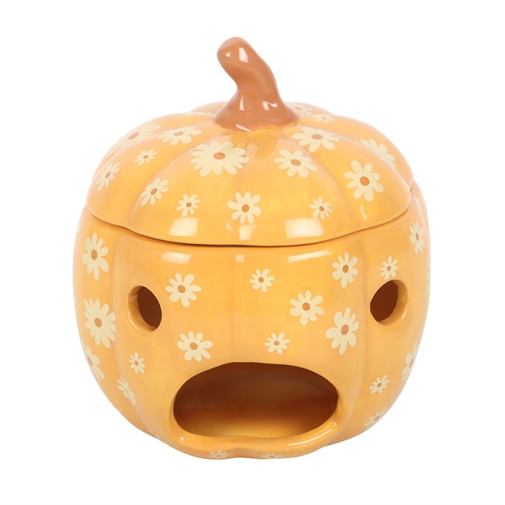 Groovy Floral Pumpkin Oil Burner - Oil Burner - Inspired Creative Gifts