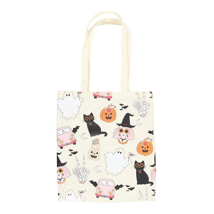 Groovy Ghost Print Polycotton Tote Bag - Bags & Purses - Inspired Creative Gifts