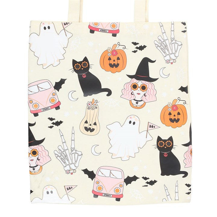 Groovy Ghost Print Polycotton Tote Bag - Bags & Purses - Inspired Creative Gifts
