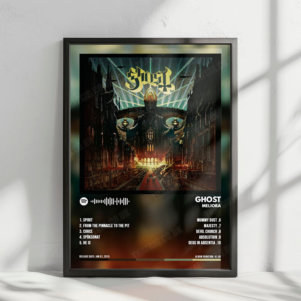 Ghost "Meliora  " Album Cover Poster - with Complete Tracklist