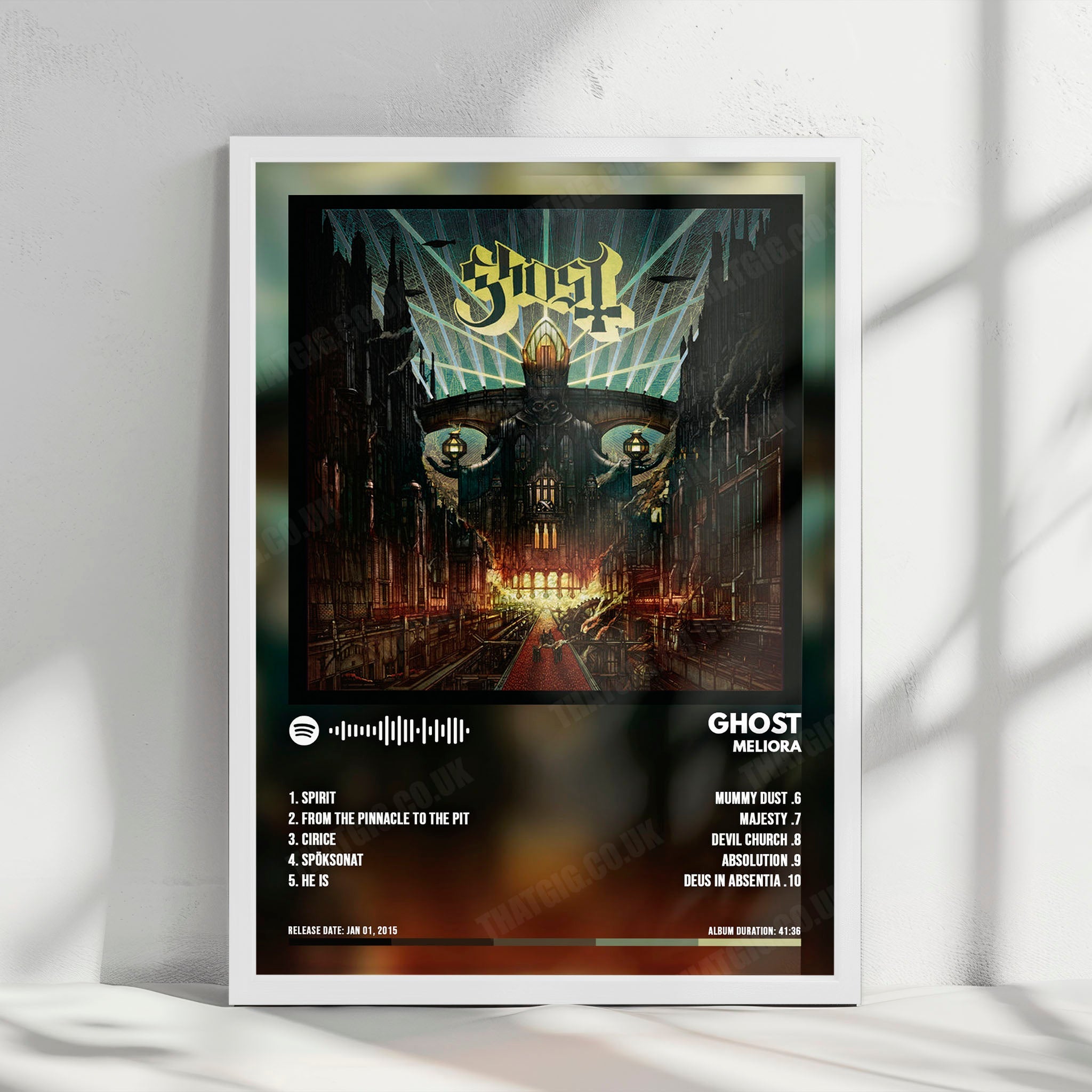 Ghost "Meliora  " Album Cover Poster - with Complete Tracklist