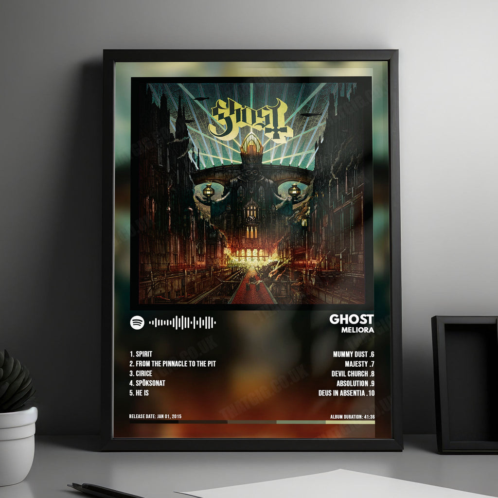Ghost "Meliora  " Album Cover Poster - with Complete Tracklist