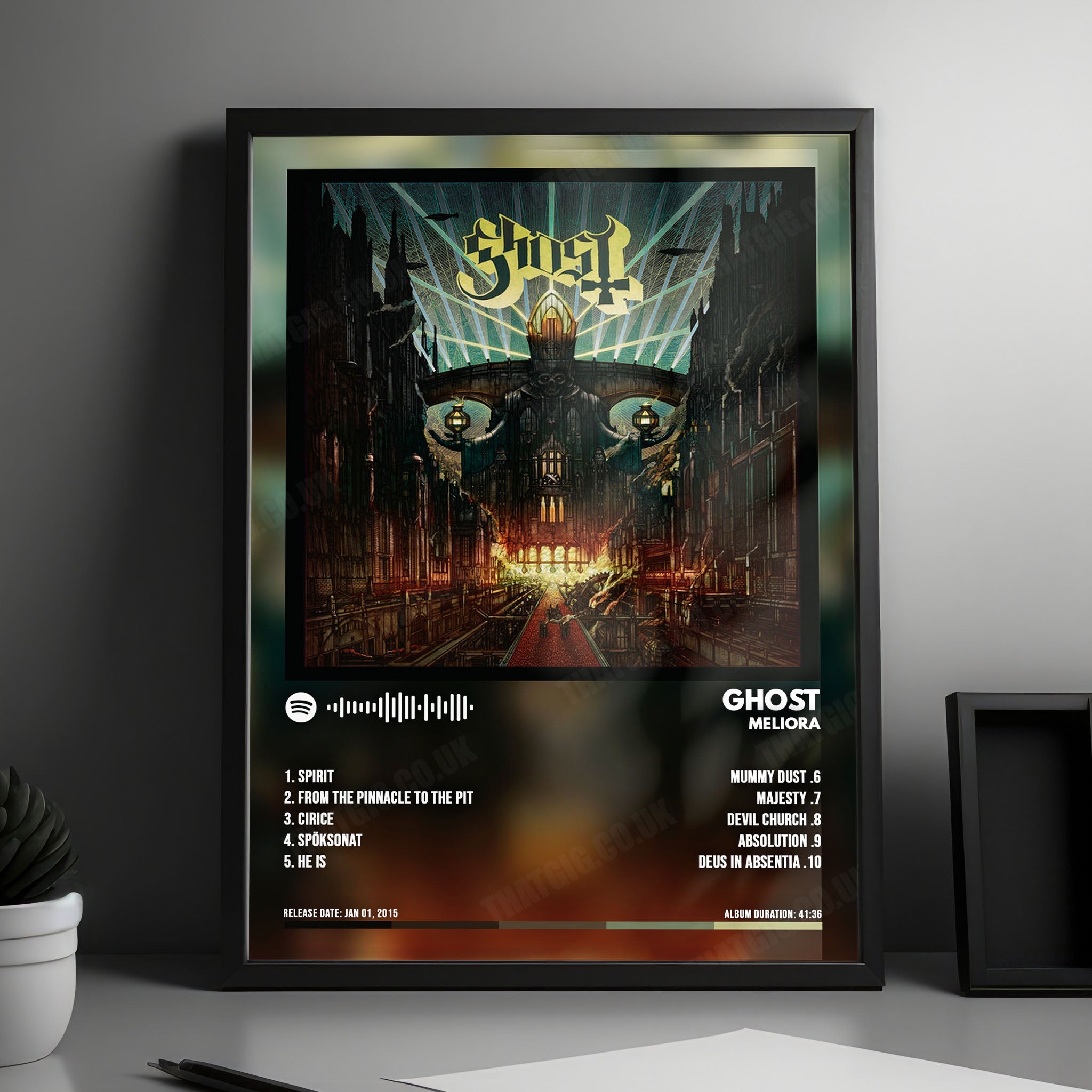 Ghost "Meliora  " Album Cover Poster - with Complete Tracklist
