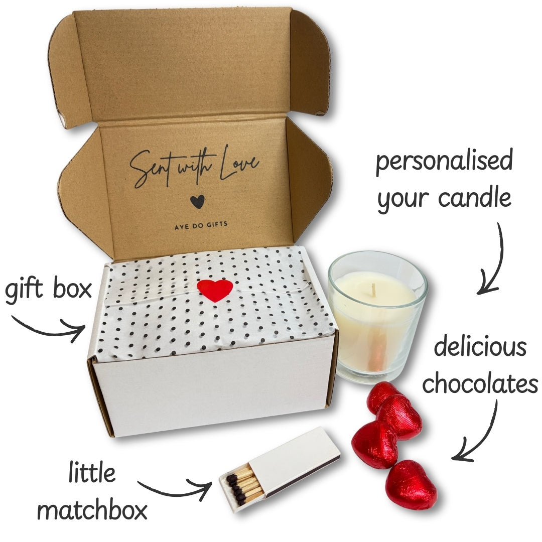 Personalised Black & White Wedding Day Candle Gift Set for Wedding