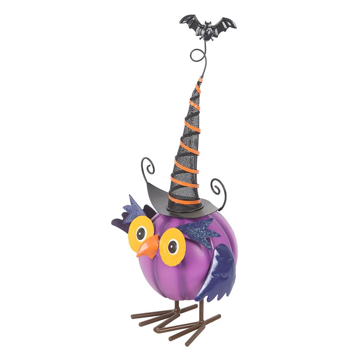 Purple Metal Owl Ornament with Witch Hat - Ornaments - Inspired Creative Gifts