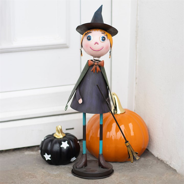 Metal Witch Ornament with Broom - Ornaments - Inspired Creative Gifts