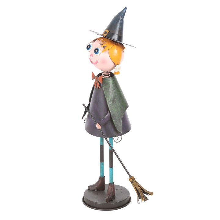 Metal Witch Ornament with Broom - Ornaments - Inspired Creative Gifts