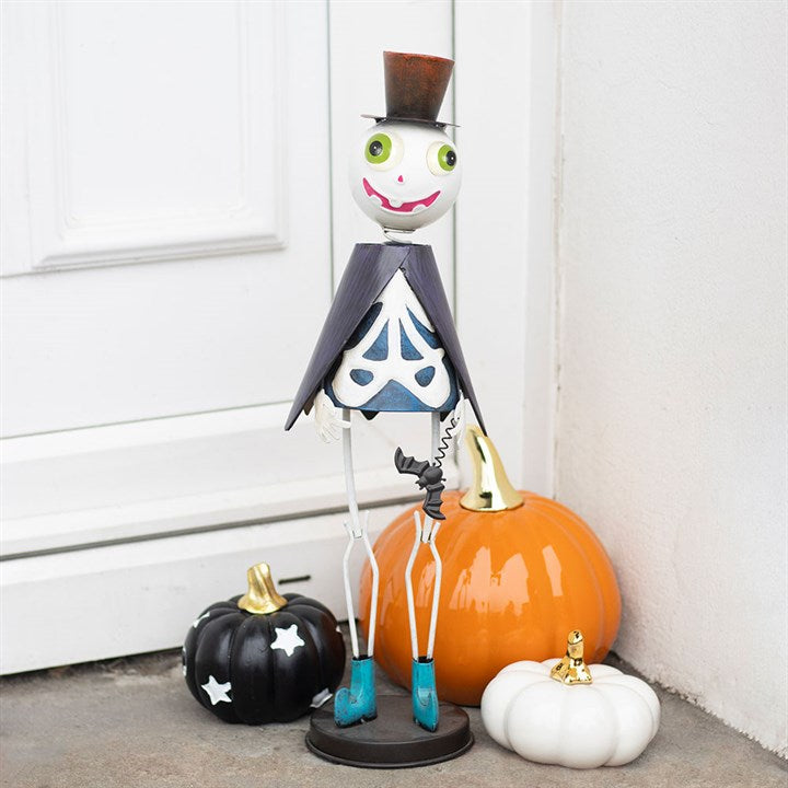 Metal Skeleton Ornament with Top Hat - Ornaments - Inspired Creative Gifts
