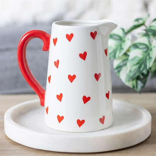 Heart Print Ceramic Flower Jug - Inspired Creative Gifts